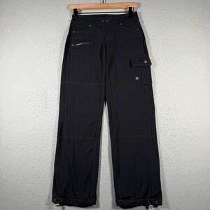 Athleta Womens Black Cargo Hiking Pants Supplex Nylon Stretch 818623 XXS 27x30
